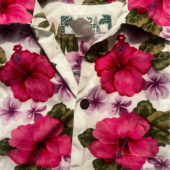 Two Hawaii Aloha Hibiscus Shirt Big Island Sz Small Floral Shirt - Picture 4 of 9